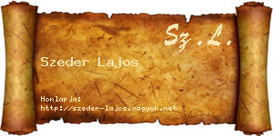 Szeder Lajos névjegykártya